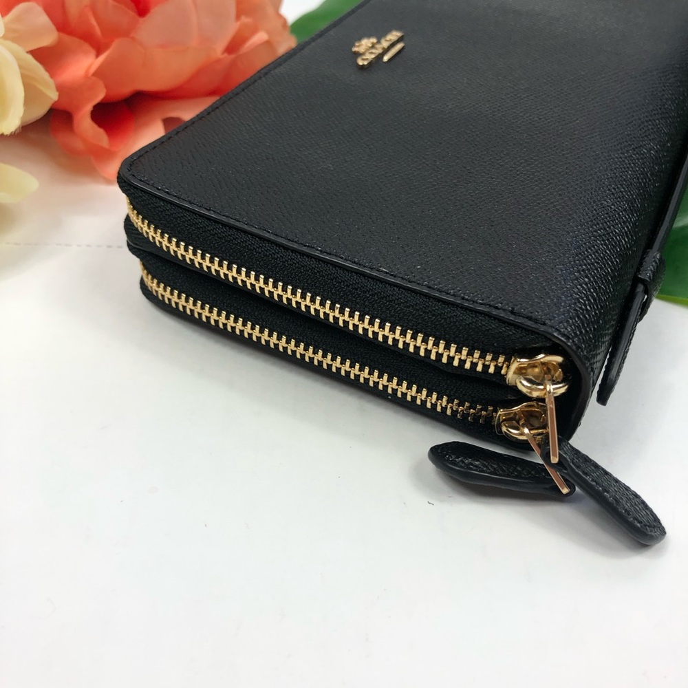 Coach travel wallet double zipped clutch black - Picture 2 of 8